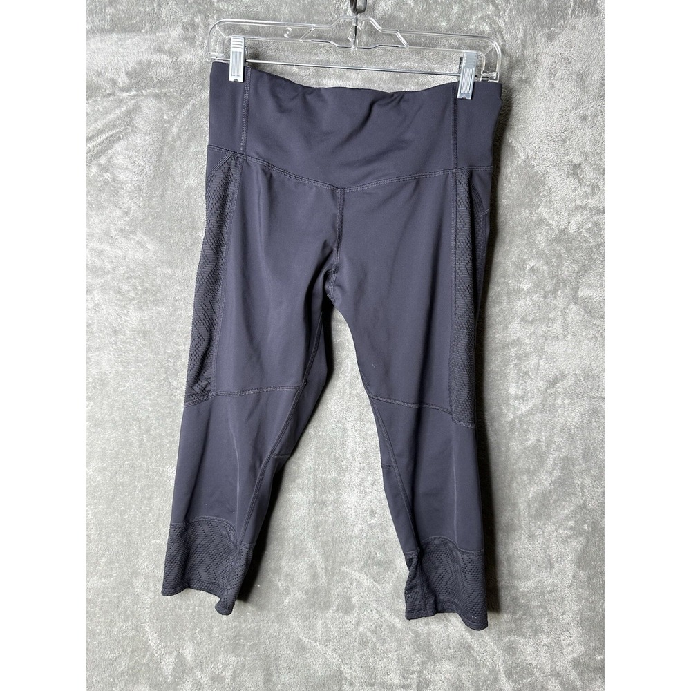 Champion Leggings Women's Large Mesh Crop Athletic Yoga Pants Gray